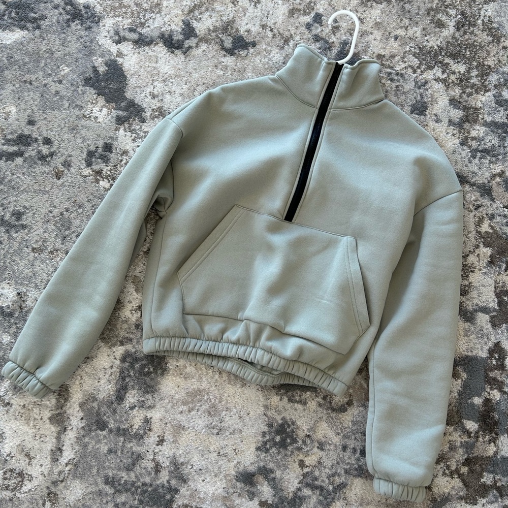 Sage green half zip